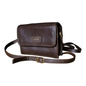 Cherokee Brown Vintage 90s Faux Leather Crossbody Flap Bag Adjustable St…